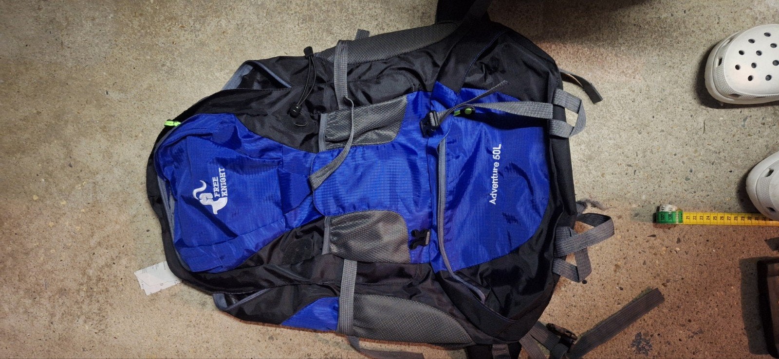 Grote Trekking Rugzak 50L - Blauw/Zwart, Ophalen, Zo goed als nieuw, Overige merken, Trekking