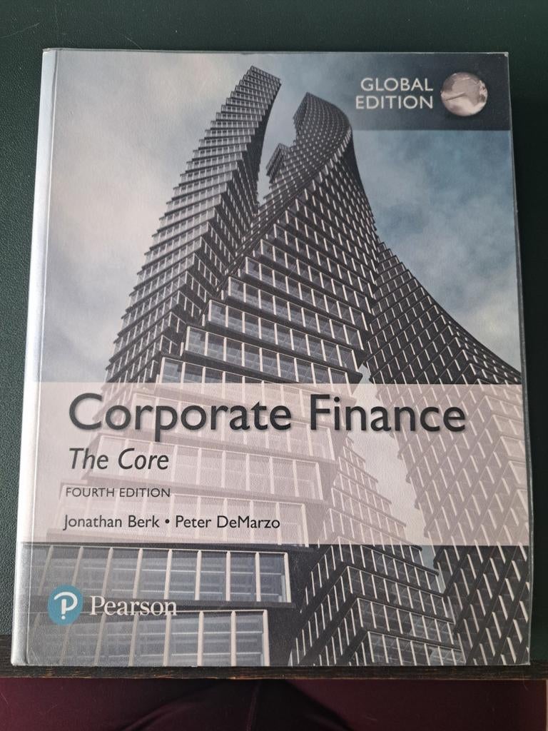 Corporate Finance The Core 4th Edition - Global Edition, Zo goed als nieuw, Jonathan Berk, Peter DeMarzo, Beta, HBO