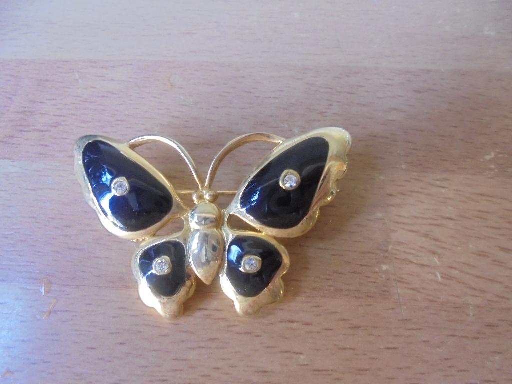 Broche Vlinder, Overige materialen, Minder dan 4 cm, Ophalen of Verzenden, Zo goed als nieuw
