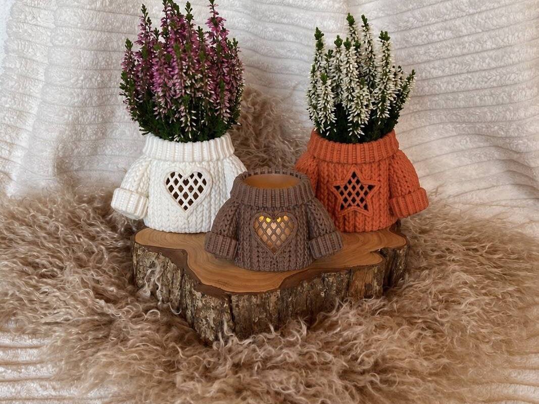 Sfeervolle Kerst Windlichten / Bloempotten (3D Geprint)