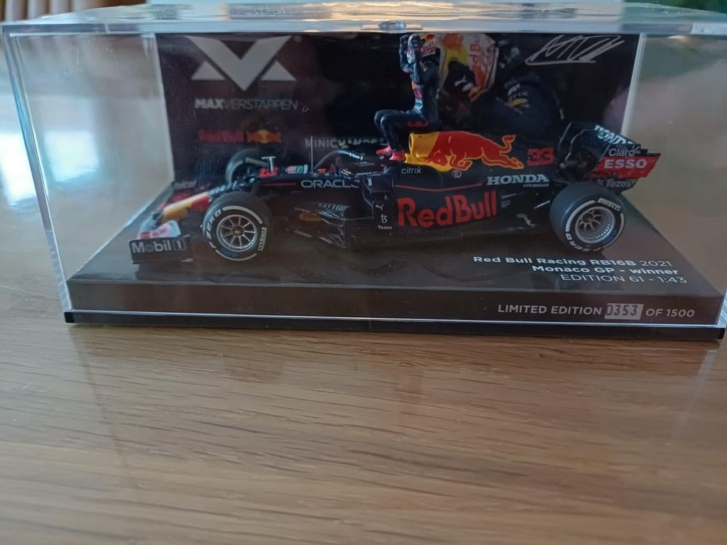 Schaalmodel Max Verstappen RB16B 2021 Monaco GP 1:43, Ophalen of Verzenden, Nieuw, Auto, MiniChamps