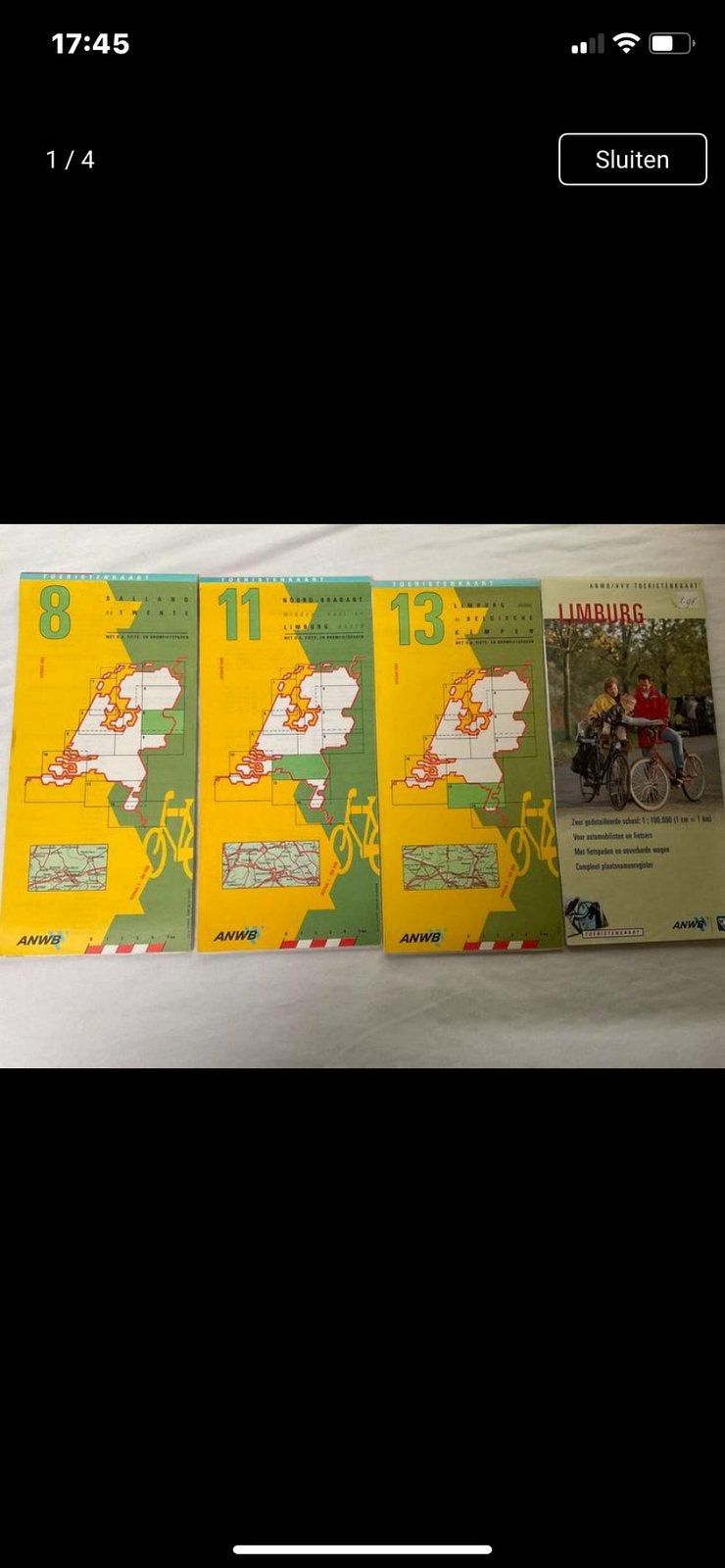 Diverse Fiets- en Wandelkaarten Nederland (ANWB, Falk), Gelezen, Ophalen of Verzenden, Landkaart, 1800 tot 2000