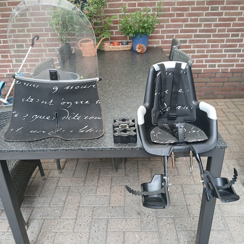 Bobike fietsstoeltje voorop + windscherm, Fietsen en Brommers, Ophalen, 0 t/m 18 kg, Voorzitje, Bobike