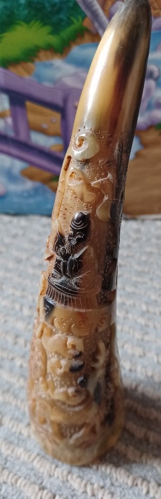ode Chinees Gesneden beeld - Zittende Godheid Hert Feng Shui, Ophalen of Verzenden, Beeld