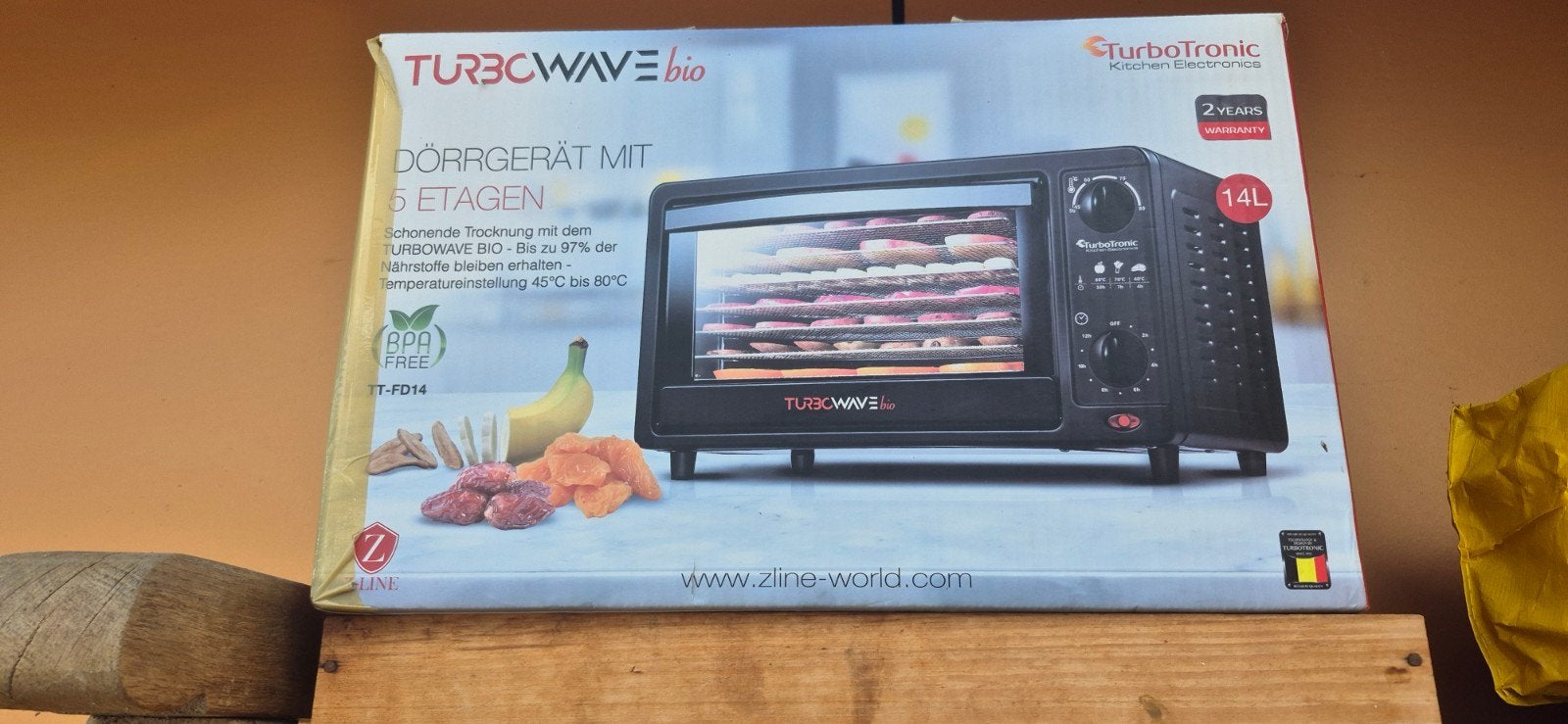 Turbotronic Turbowave Bio Dörrgerät - Voedseldroger 14L, Ophalen, Minder dan 45 cm, Overige merken, Minder dan 45 cm