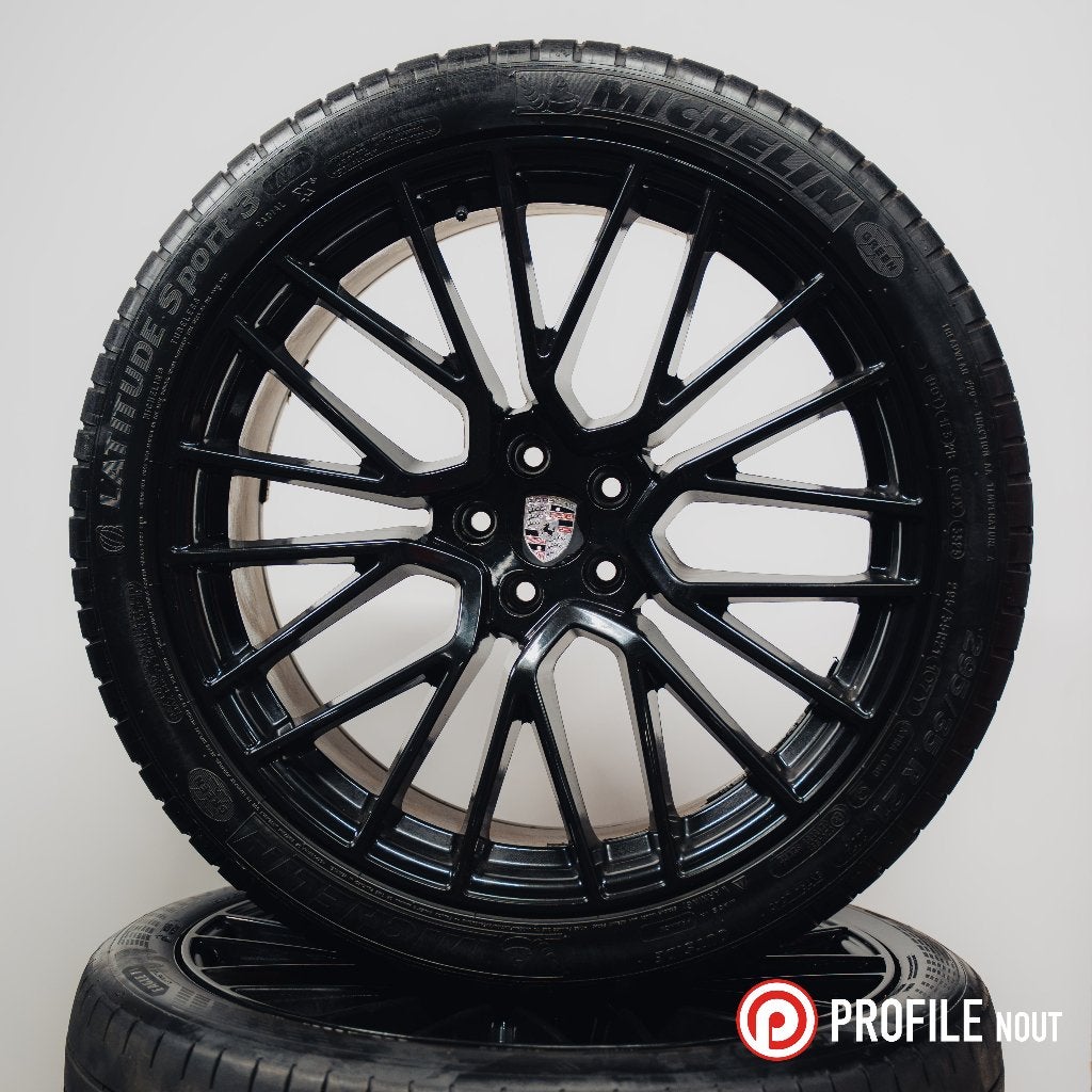 Porsche Macan 21 inch RS Spyder breedset + zomerbanden, Ophalen, Gebruikt, 265 mm, Banden en Velgen