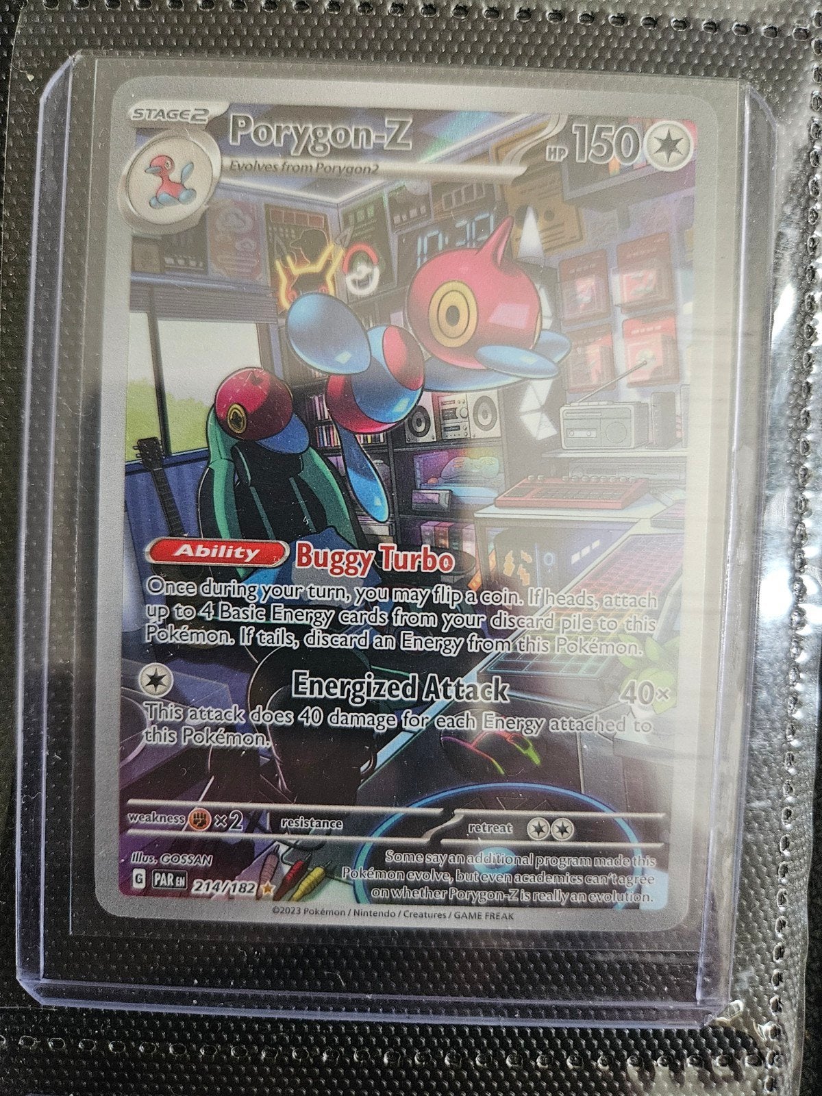 Pokemon Porygon-Z 214/182 Paradox Rift, Ophalen of Verzenden, Zo goed als nieuw, Losse kaart, Foil