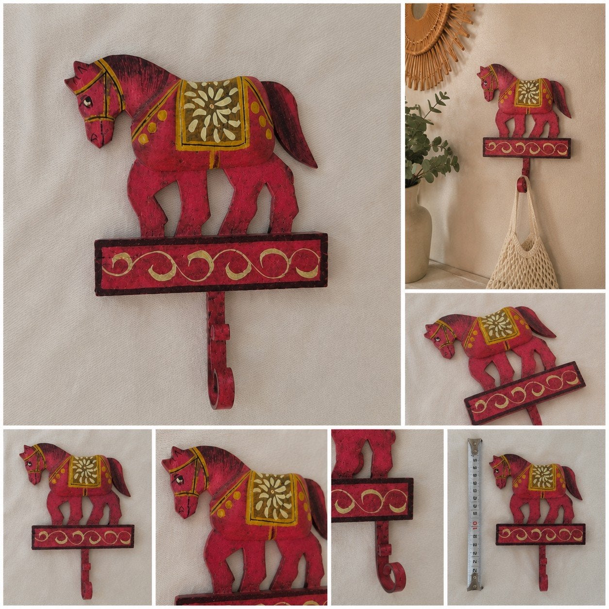 Vintage metalen paard hanger - Handgeschilderd, Ophalen of Verzenden