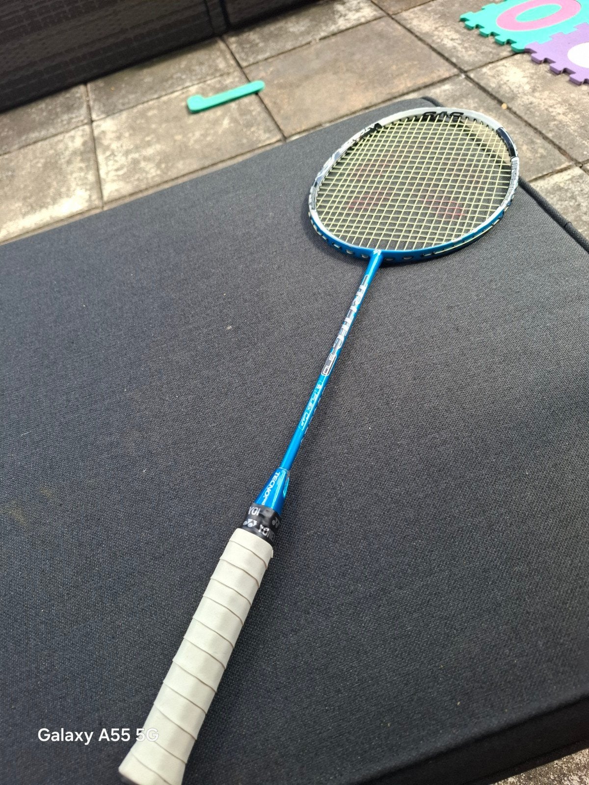 Tecno Pro Tri-Tec 670 Badmintonracket met hoes, Gebruikt, Ophalen of Verzenden, Racket(s), Onbekend