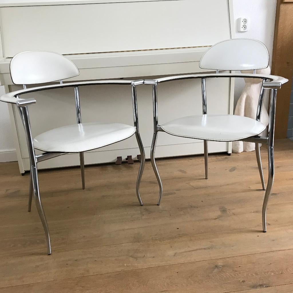 2 Arrben Marilyn stiletto stoelen stoel chair vintage design, Huis en Inrichting, Stoelen, Gebruikt, Wit, Ophalen of Verzenden