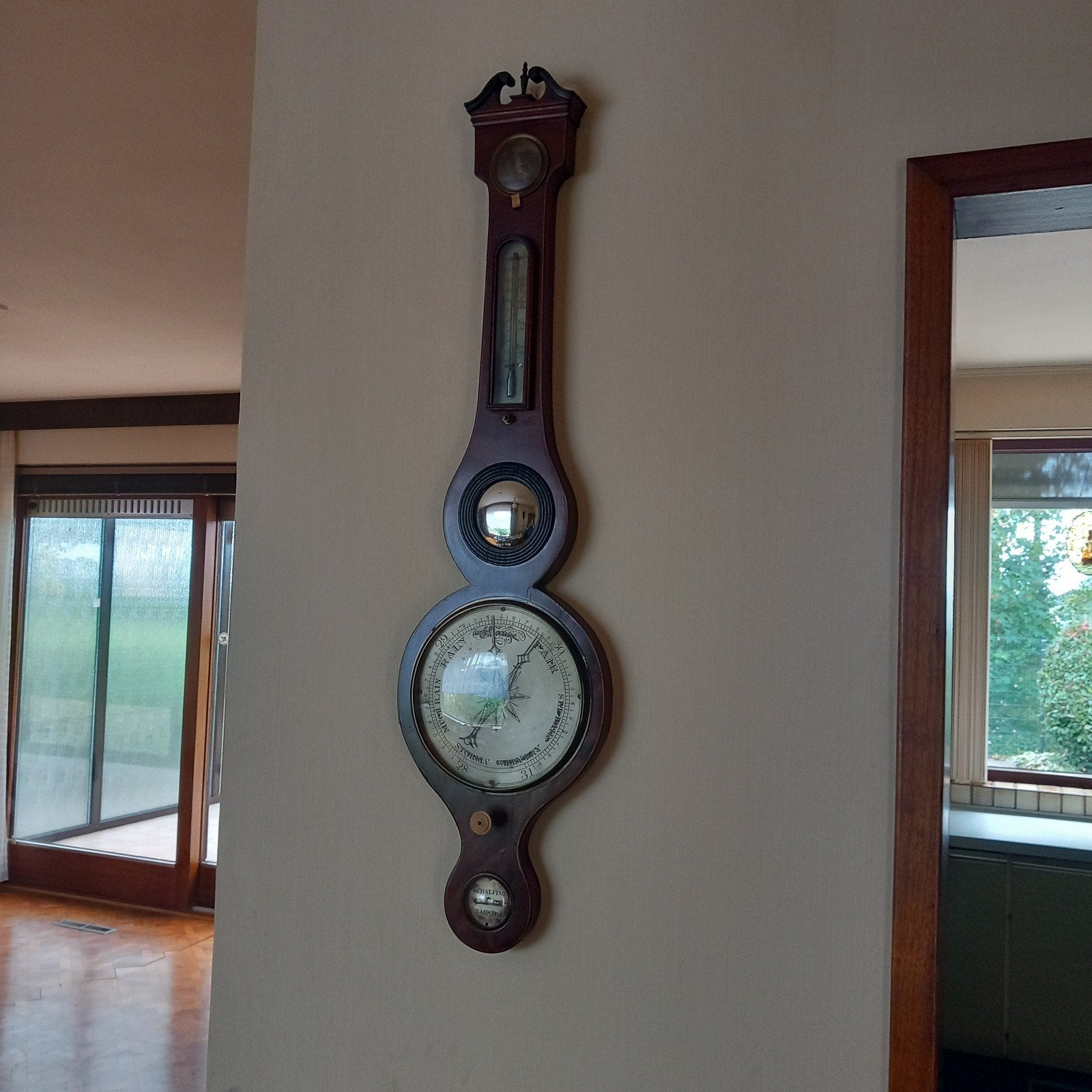 Antieke Barometer en Thermometer - Schalfino Taunton, Ophalen, Gebruikt, Barometer