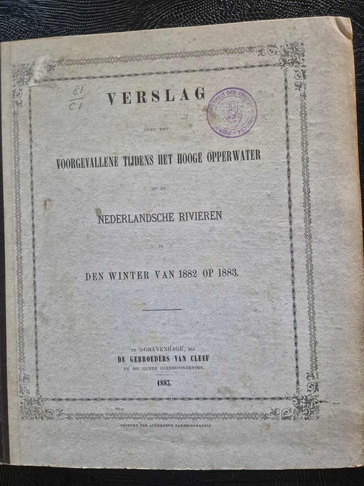 Verslag over hoogwater Nederlandse rivieren 1882-1883, Ophalen of Verzenden, 19e eeuw, Gelezen, Onbekend