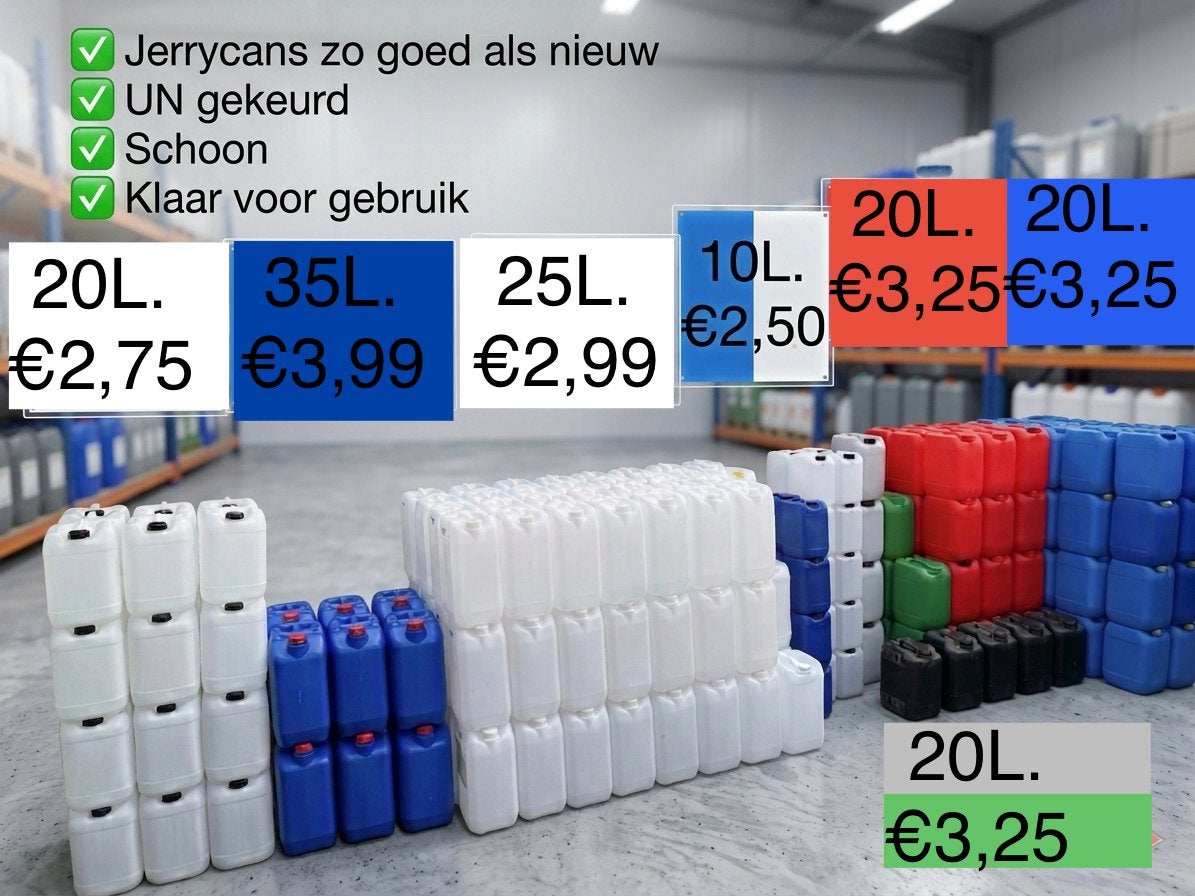 Jerrycans 10L 20L 25L 35L 60L Schoon UN Gekeurd, Minder dan 75 liter, Ophalen, Zo goed als nieuw, Kunststof