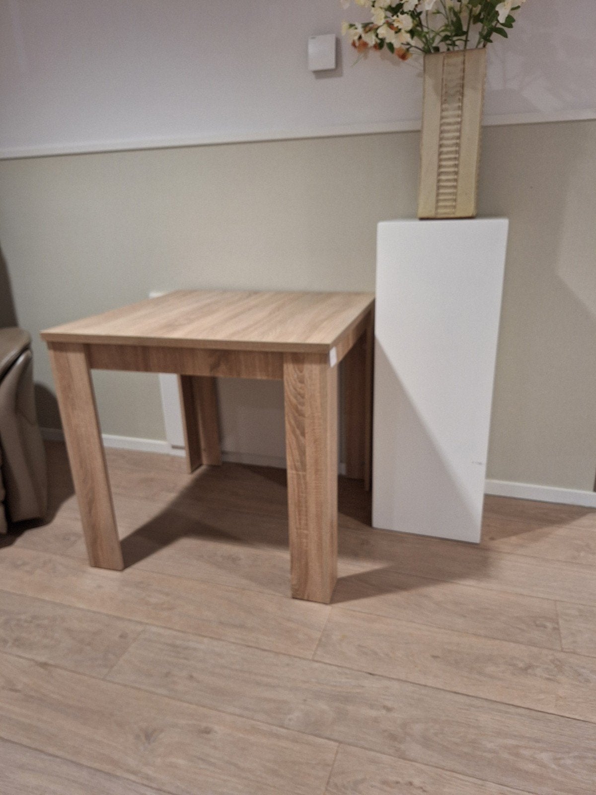 tafeltje 80 bij 80cm licht eiken, Nieuw, Ophalen of Verzenden, 75 cm of meer, 60 cm of meer