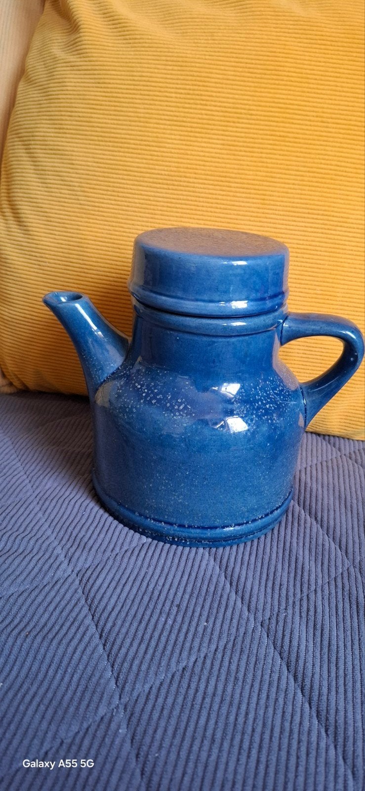 Vintage blauwe theepot in goede staat, Huis en Inrichting, Keuken | Servies, Ophalen of Verzenden