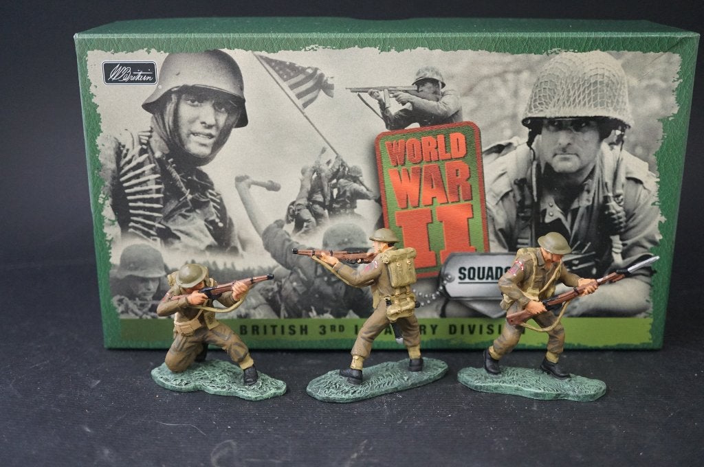 W Britains British 3rd Infantry soldaten - TOP, Verzamelen, Militaria | Tweede Wereldoorlog, Ophalen of Verzenden, Engeland, Miniatuur of Beeldje