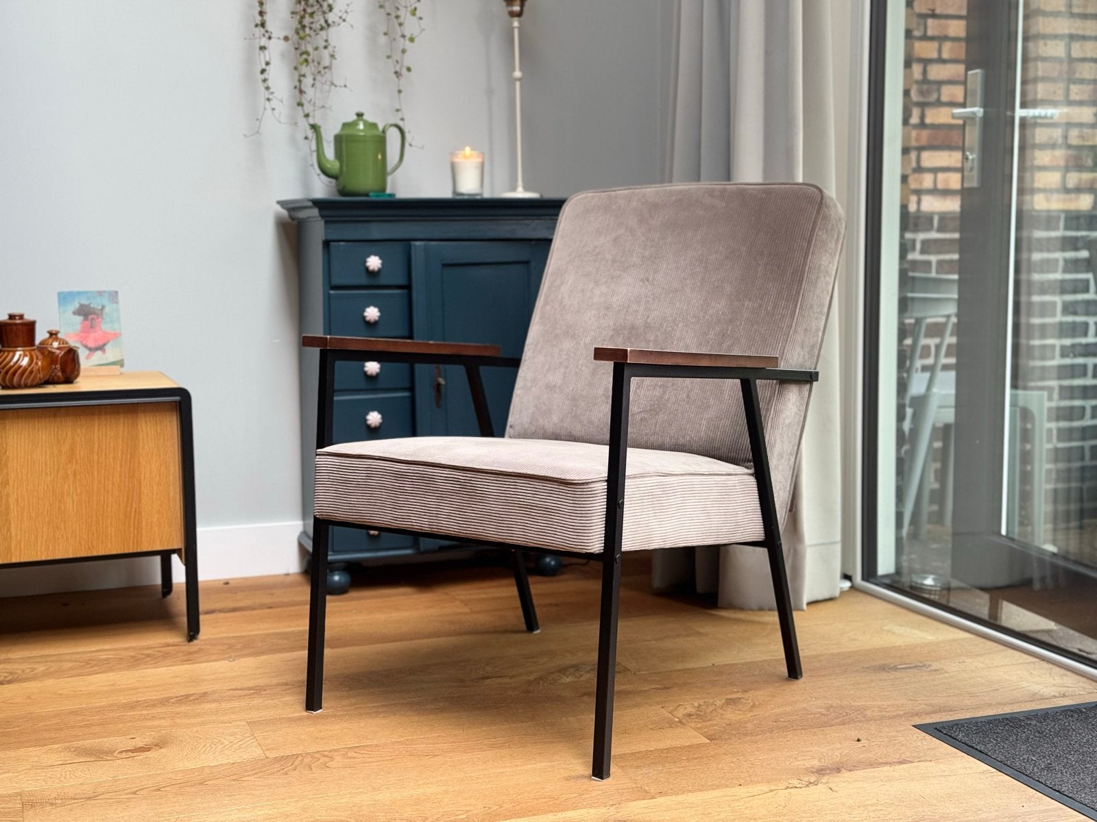 Wood Sally Fauteuil (evt. 2 stuks), Ophalen, Gebruikt, 75 tot 100 cm, 50 tot 75 cm