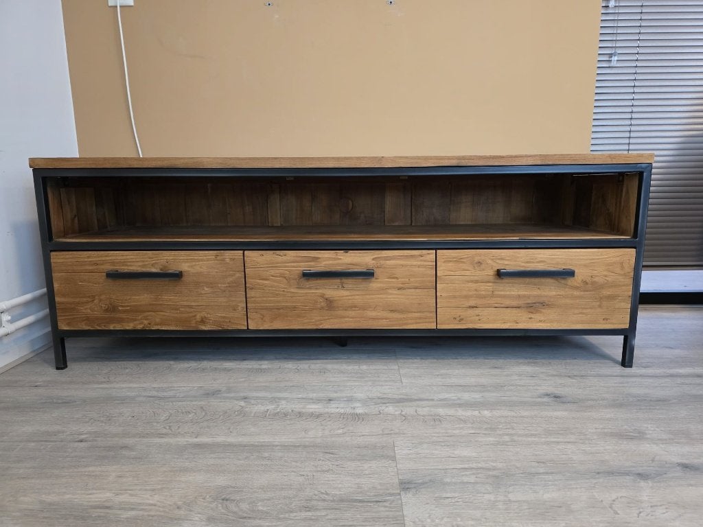 TV Meubel Teakhout Pronto Wonen Romaro (ZGAN), Ophalen, Zo goed als nieuw, Minder dan 100 cm, 25 tot 50 cm