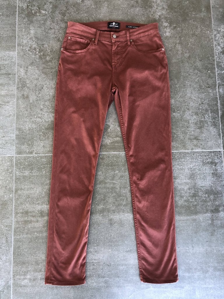 Broek 7 FOR ALL MANKIN, maat 31, 7 For All Mankind, Gedragen, Rood, Verzenden