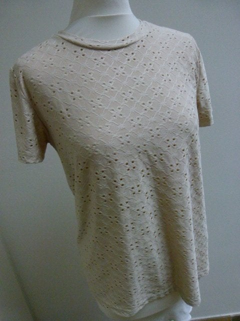 Beige top bloemen Jacqueline de Young stretch maat M 38 40, Maat 38/40 (M), Beige, Ophalen of Verzenden, Zo goed als nieuw