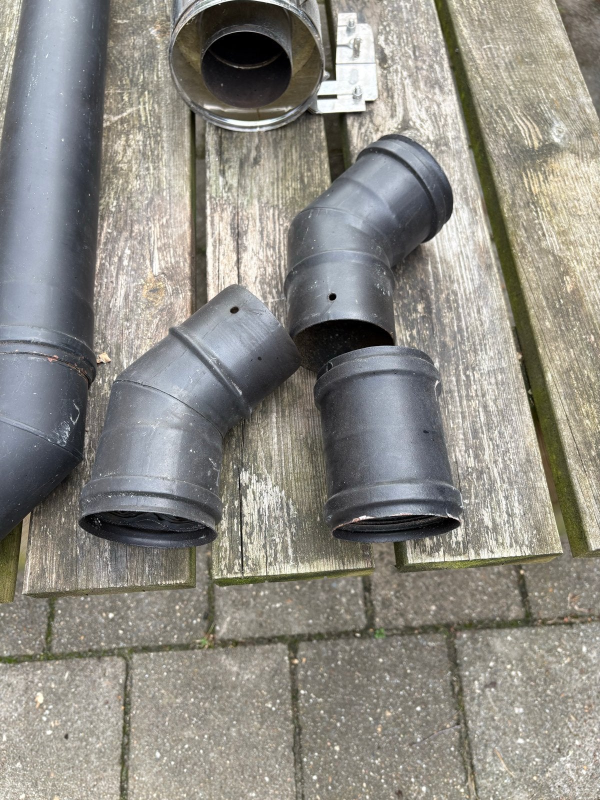 RVS rookkanaal en afvoerbuizen voor pelletkach, Ophalen, Gebruikt, Vrijstaande haard, Houthaard