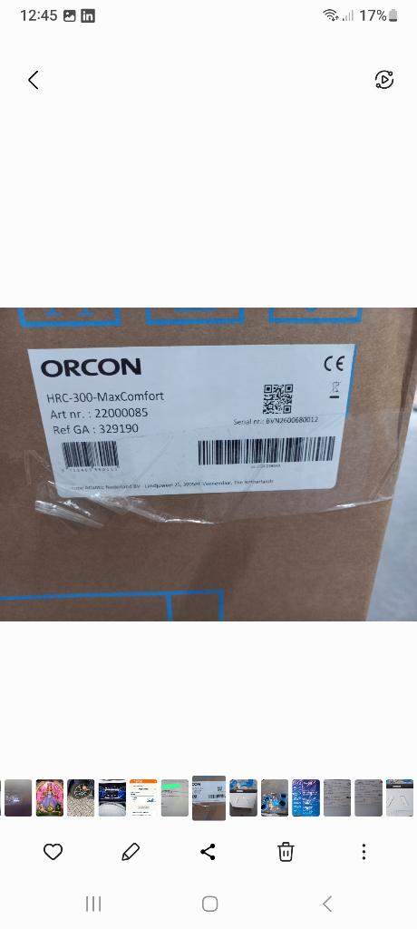 Orcon wtw, Doe-het-zelf en Verbouw, Ventilatie en Afzuiging, Zo goed als nieuw, Ventilator en Afzuiger, Ophalen