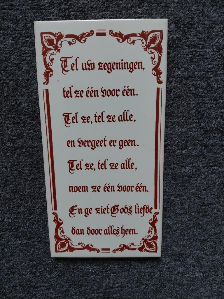 Tegeltje met tekst, Ophalen of Verzenden, Zo goed als nieuw