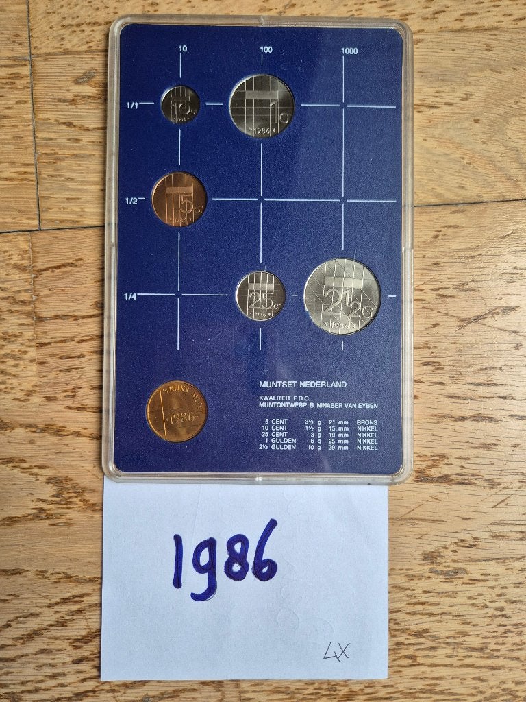 FDC Muntset Nederland 1986, Verzenden, Koningin Beatrix, Overige waardes, Setje
