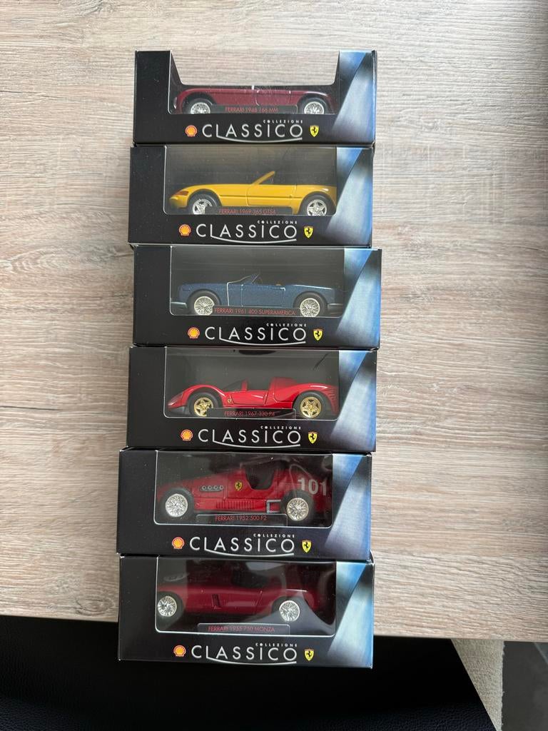 Shell Classico Ferrari Collectie - 6 Modellen, Hobby en Vrije tijd, Overige merken, 1:50 of kleiner, Auto, Nieuw