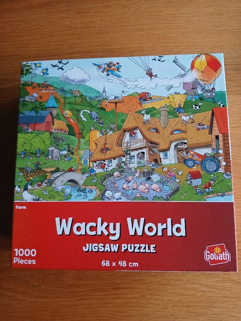 Te koop legpuzzel van Wacky World van 1000 stukjes: Farm., Ophalen, 500 t/m 1500 stukjes, Zo goed als nieuw, Legpuzzel