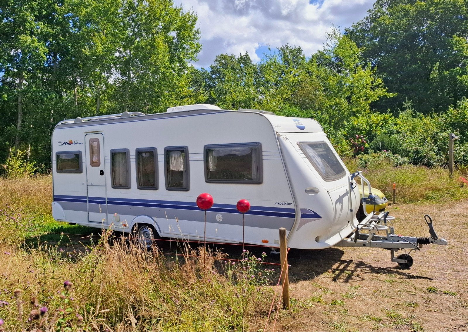 Caravan Hobby Excelsior TMF 520 met airco, mover, voortent, Rondzit, Hobby, Dwarsbed, Particulier