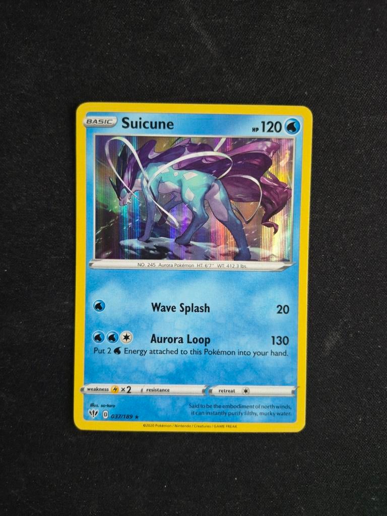 Pokemon Kaart Suicune 037/189 Holo, Ophalen of Verzenden, Zo goed als nieuw, Losse kaart, Foil