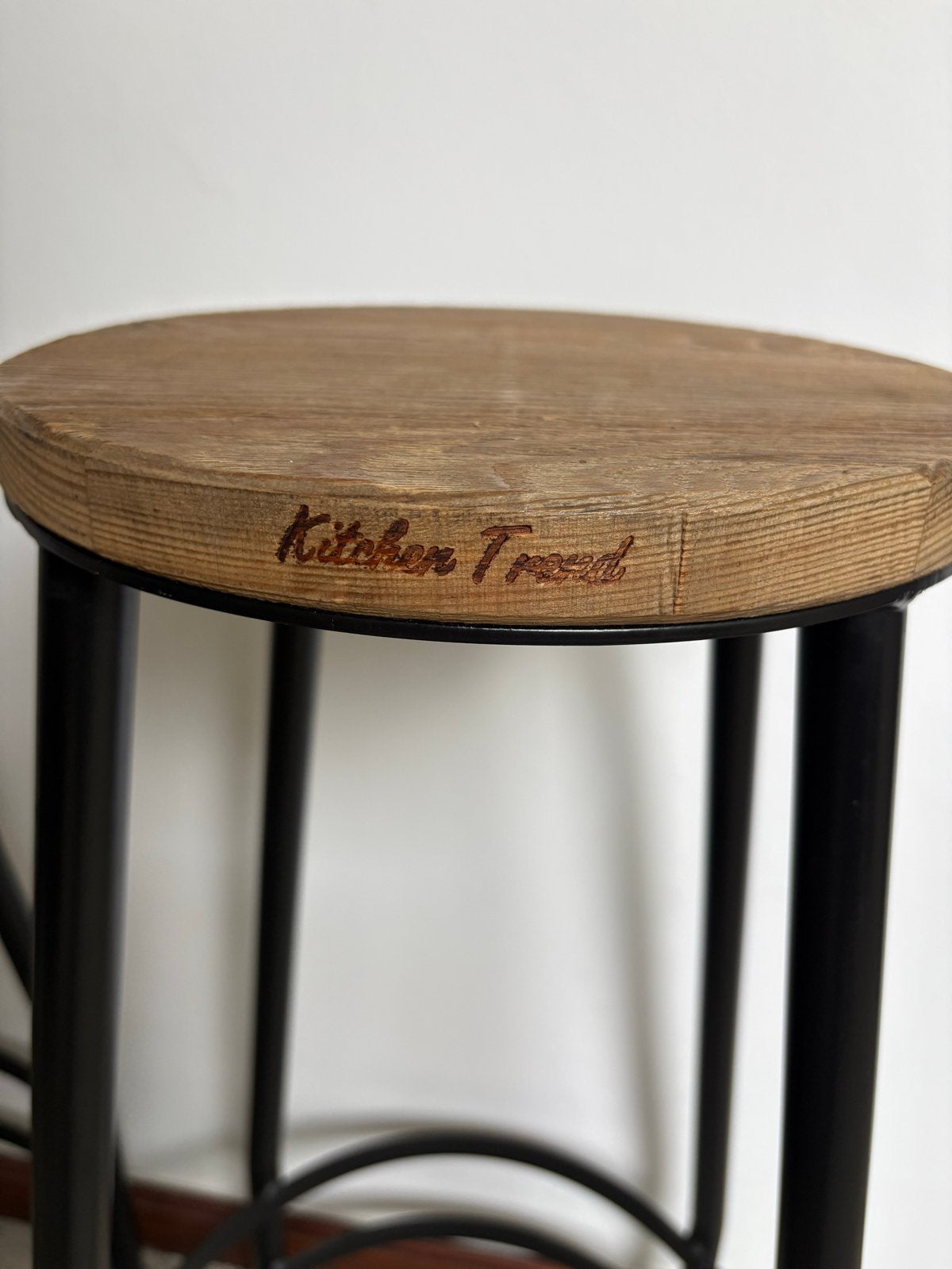 Set van 2 barkrukken - Kitchen Trend - Hout en Metaal, In hoogte verstelbaar, 60 tot 90 cm, Ophalen of Verzenden, Zo goed als nieuw