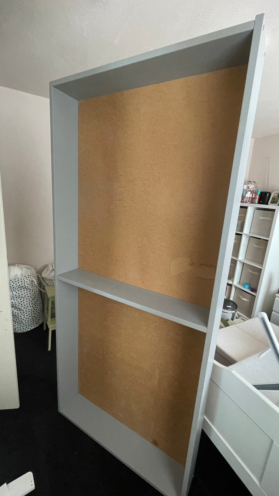 Grijze eenpersoons bedlade, Ophalen, Gebruikt, 90 cm, Eenpersoons