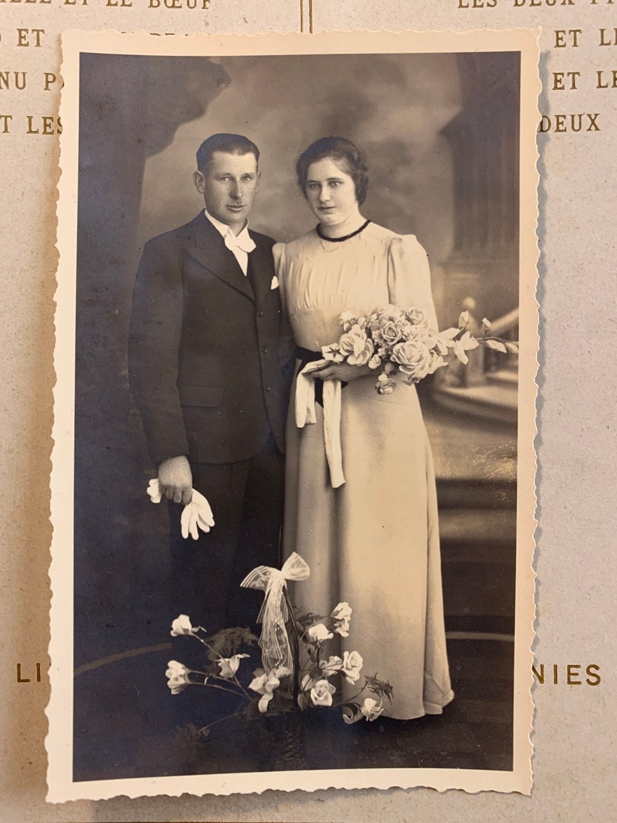 Foto - bruidspaar (CW), Foto, Ophalen of Verzenden, Zo goed als nieuw, Voor 1940