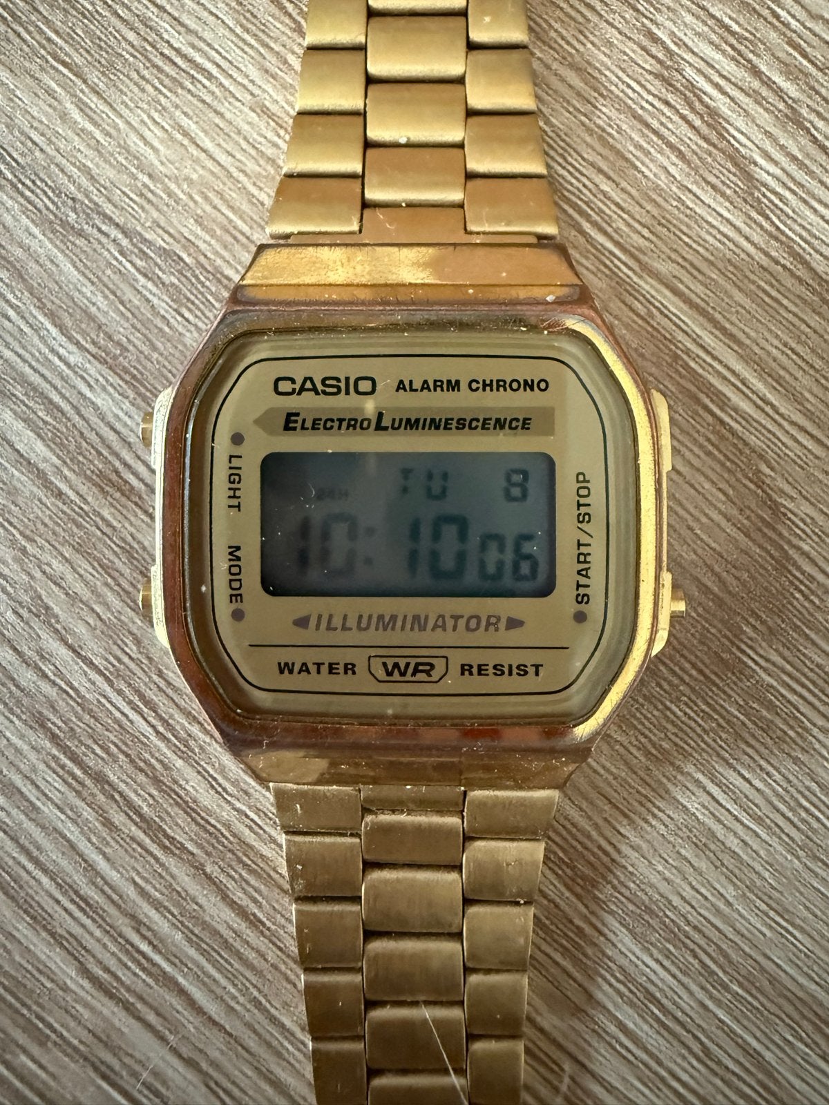 Casio Vintage Goudkleurig Horloge - Gebruikt, Sieraden, Tassen en Uiterlijk, Ophalen, Gebruikt, Polshorloge, Overige materialen