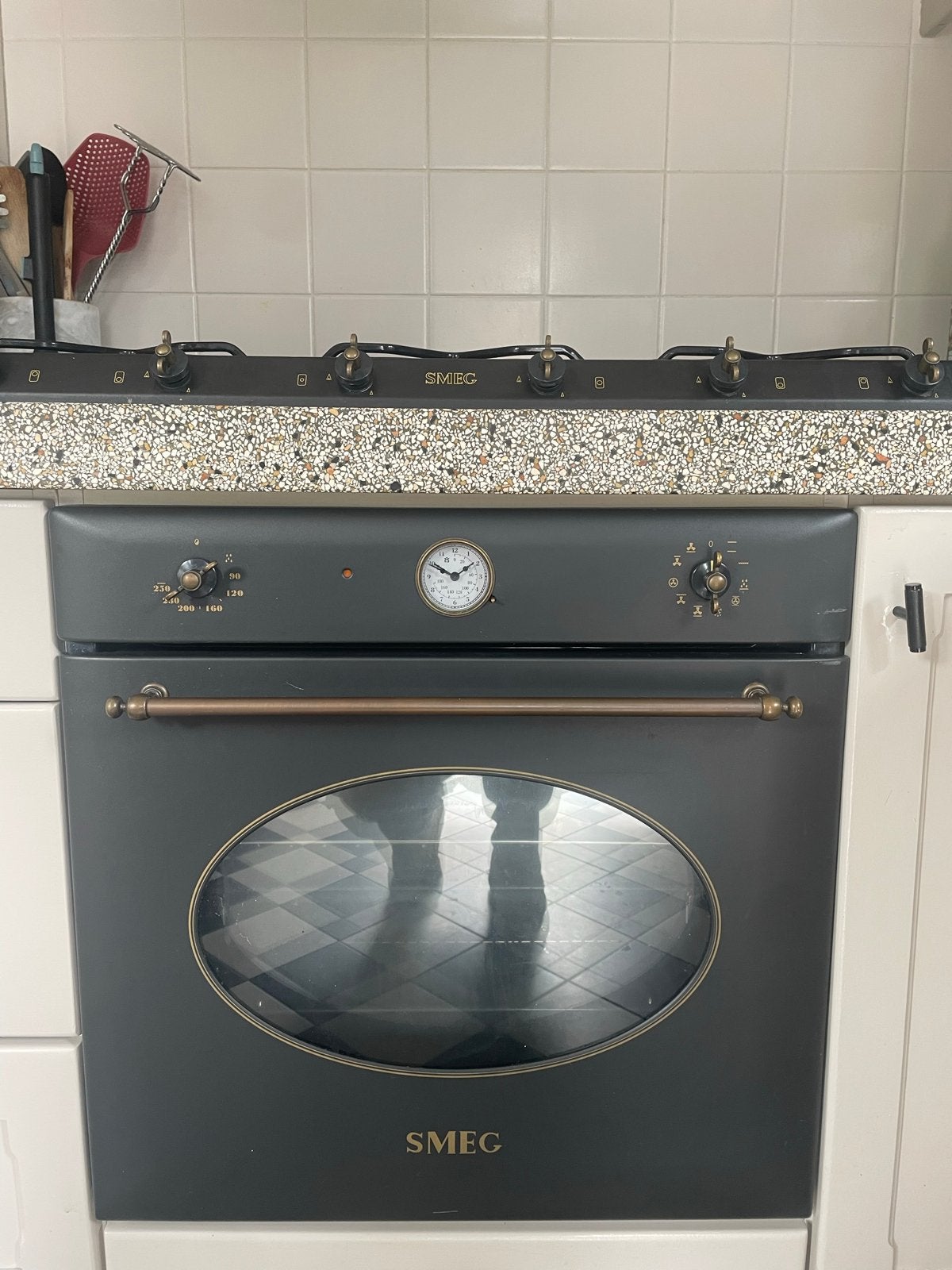 Smeg SFP805A0 oven zwart met messing details, Witgoed en Apparatuur, Ovens, Ophalen, Gebruikt, Smeg, Oven