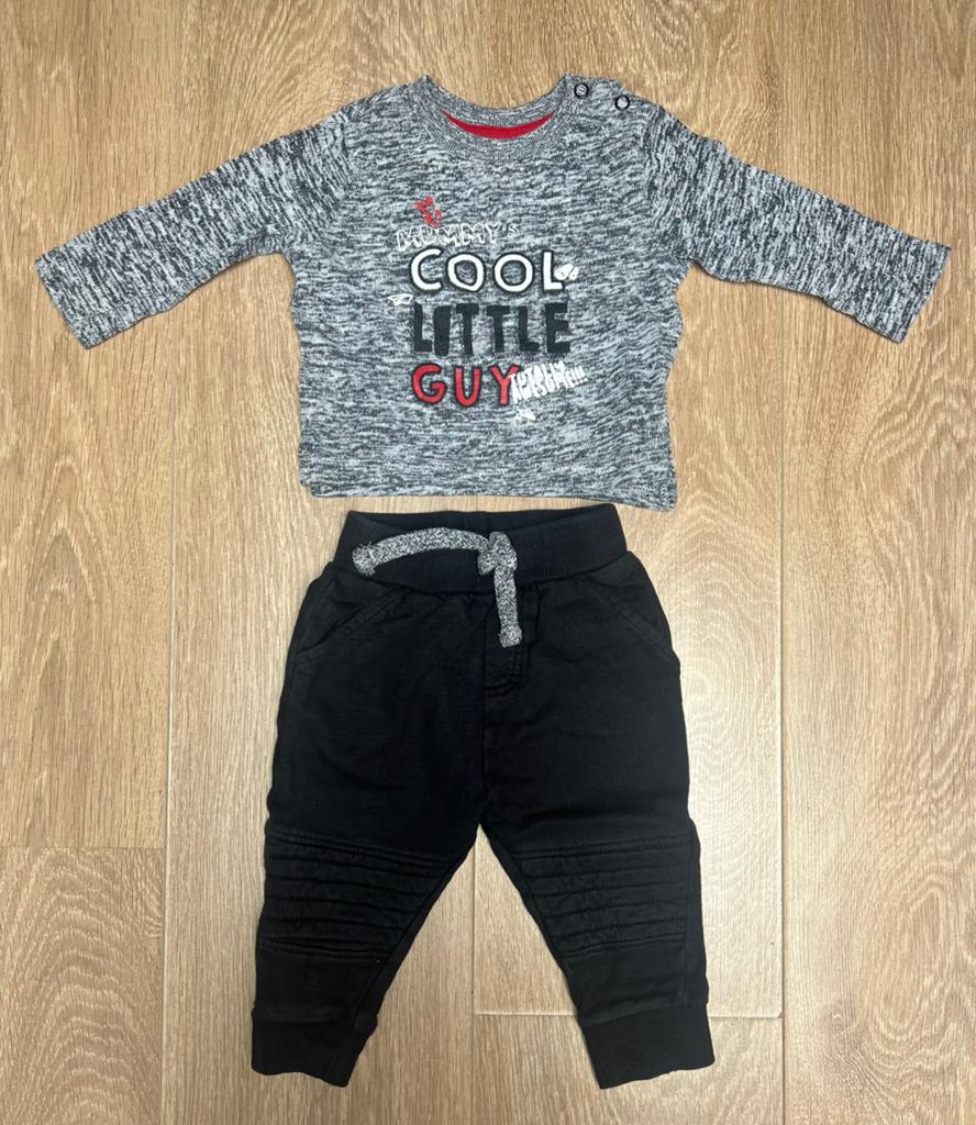 Primark setje ‘Mummy’s Cool little Guy’ longsleeve + broek, Kinderen en Baby's, Babykleding | Maat 68, Ophalen of Verzenden, Gebruikt
