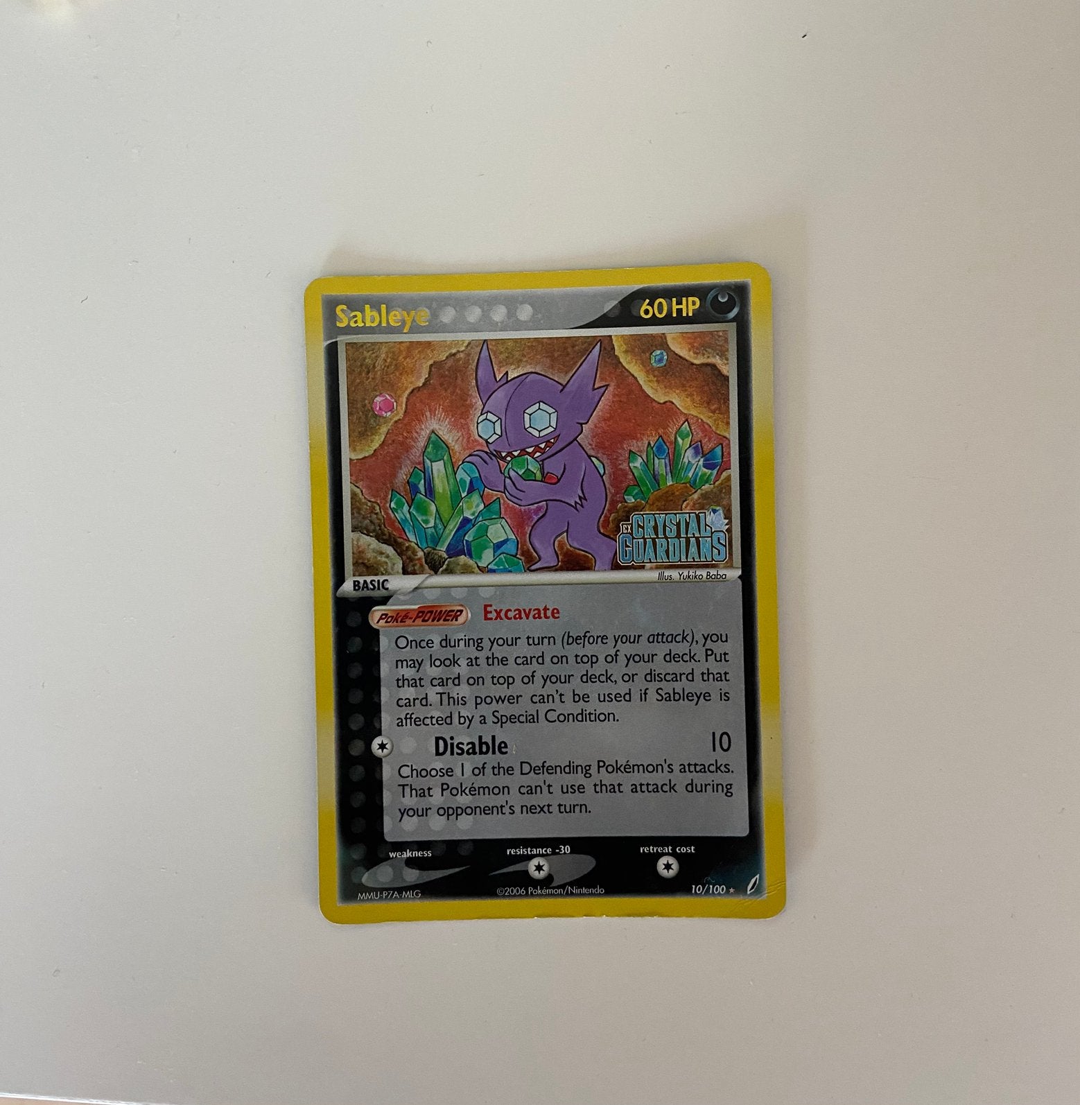 Sableye Crystal Guardians 10/100 Reverse Holo Pokémon Card, Ophalen of Verzenden, Zo goed als nieuw