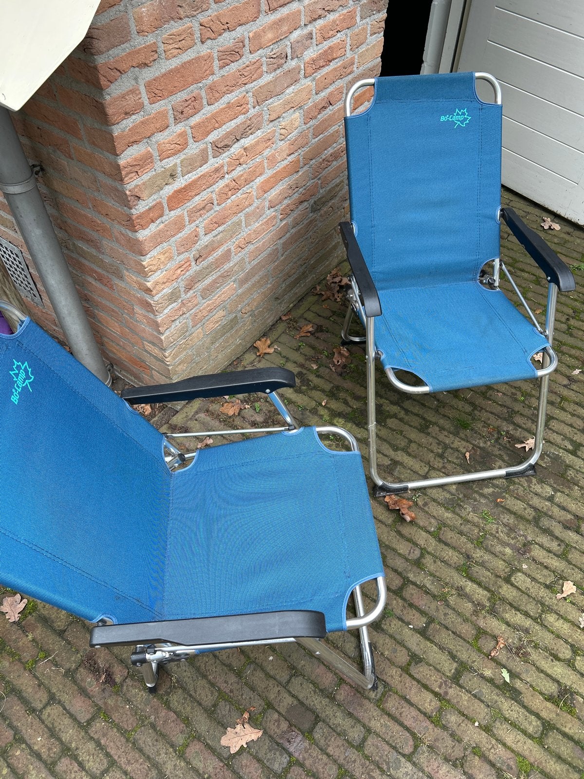 2x Opvouwbare Campingstoelen - Blauw, Ophalen, Gebruikt, Campingstoel
