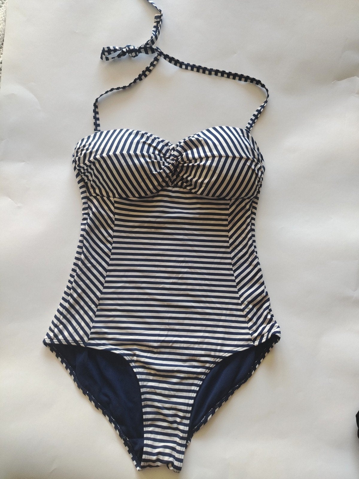 vintage look Gestreept badpak met halternek, Blauw, Badpak, Ophalen of Verzenden, Onbekend