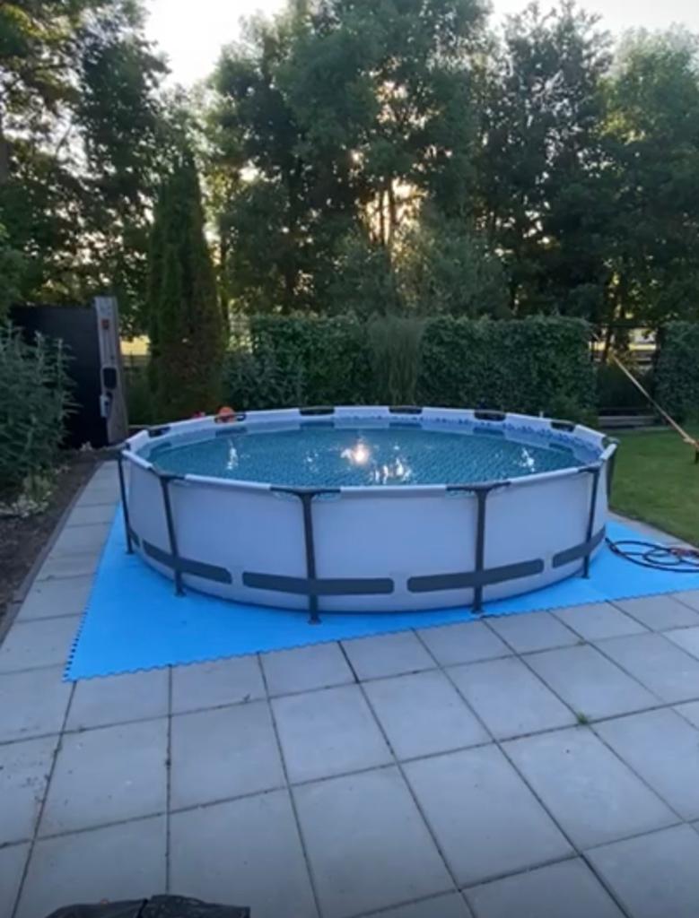 Zwembad 3.66m Bestway met warmtepomp Hotsplash HS40, Tuin en Terras, Zwembaden, Ophalen, Minder dan 80 cm, Rond, 300 cm of meer