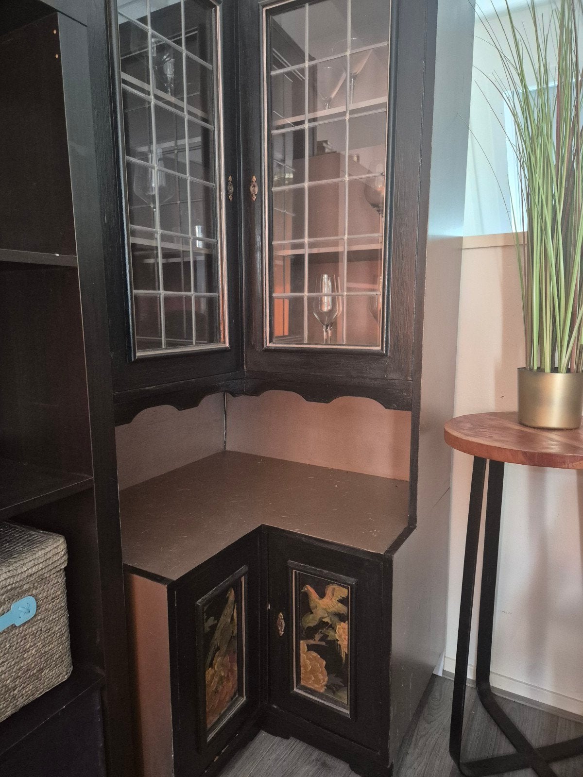 Glas in lood kast. (Zwaar), Ophalen, 50 tot 100 cm, Glas, Minder dan 100 cm