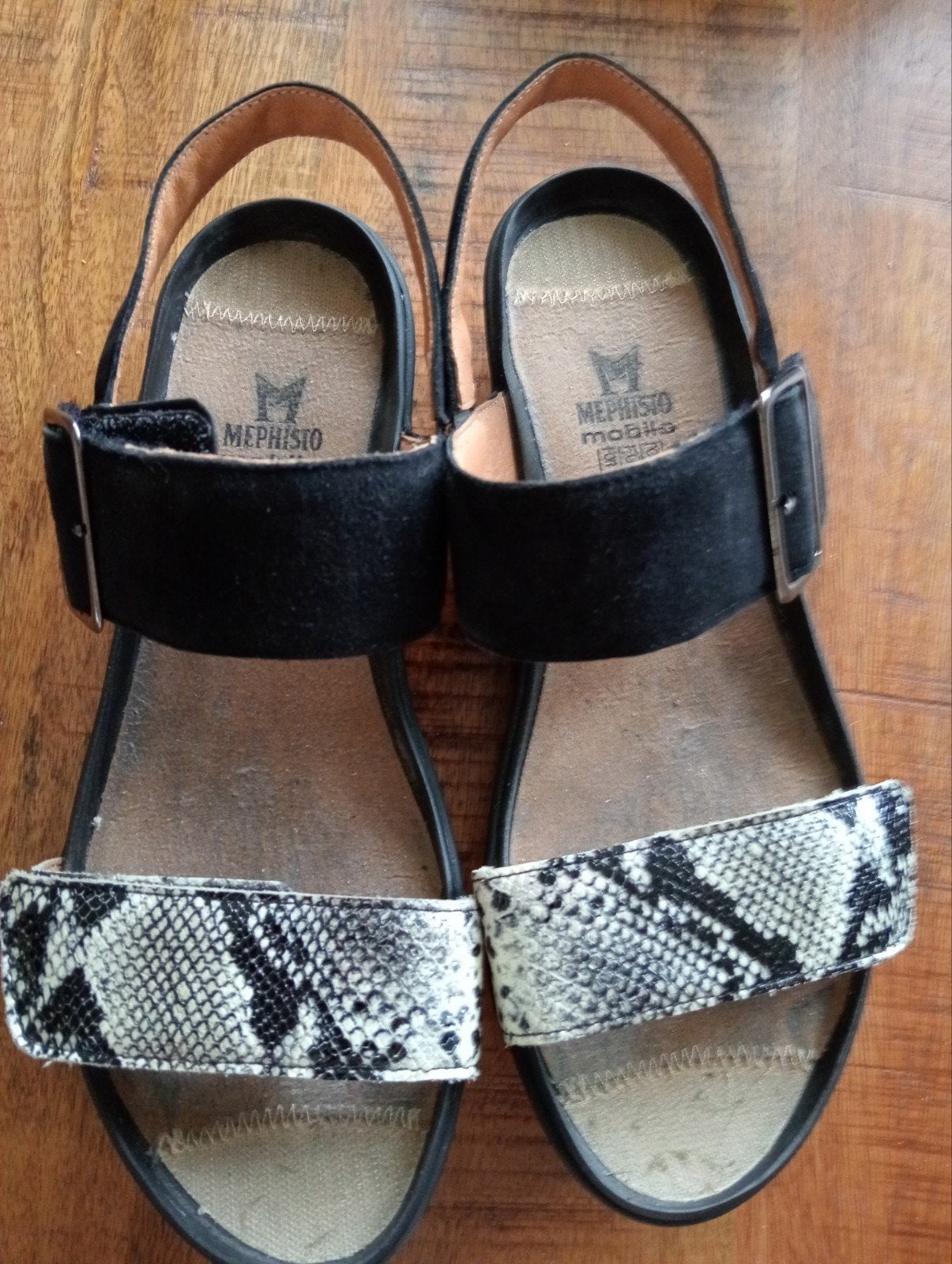 Mephisto sandalen maat 40 (6,5) zgan, zonder binnenzooltjes, Kleding | Dames, Schoenen, Mephisto, Zwart, Zo goed als nieuw, Sandalen of Muiltjes