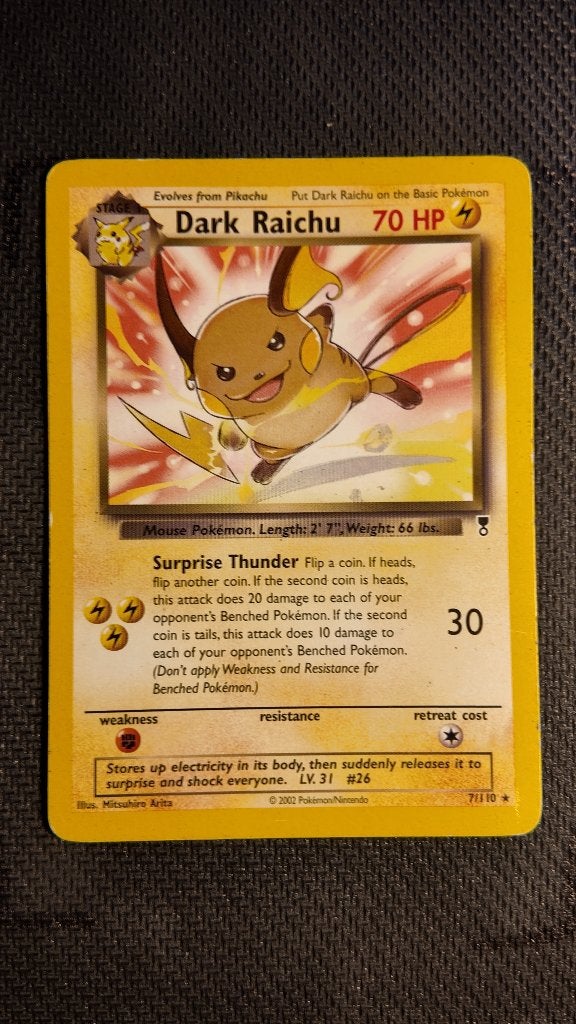 Dark Raichu 7 Legendary Collection | Pokemon kaart, Ophalen, Zo goed als nieuw, Losse kaart, Foil