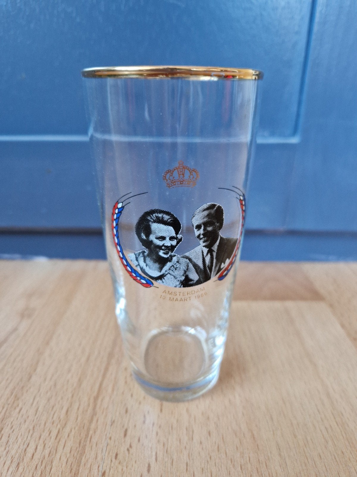 glas huwelijk koningin Beatrix en prins Claus, Verzamelen, Ophalen of Verzenden, Gebruikt, Bierglas