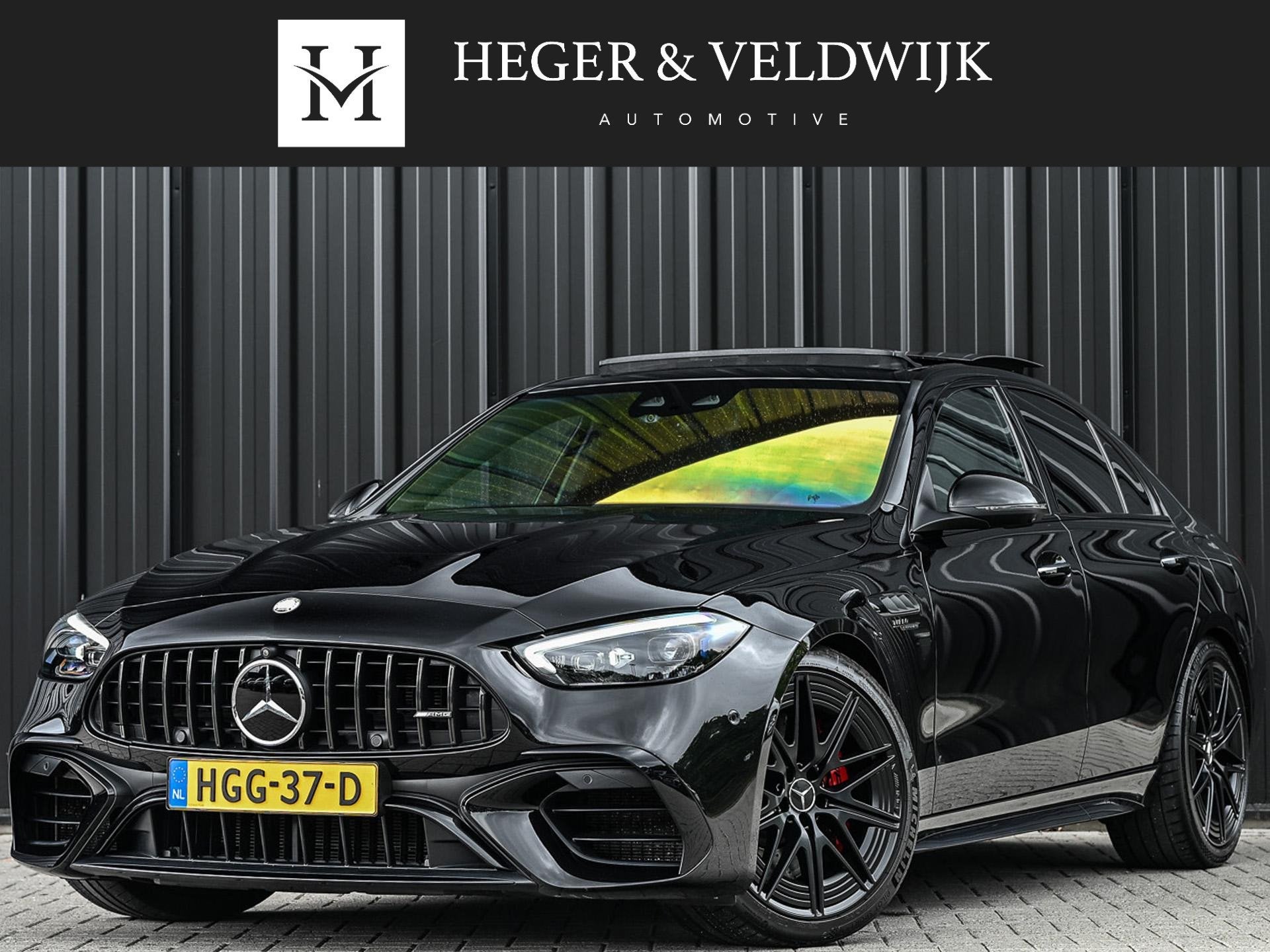 Mercedes-Benz C-klasse AMG 63 S E Performance 680pk | Achter, Auto's, Automaat, 4 cilinders, 2065 kg, Zwart