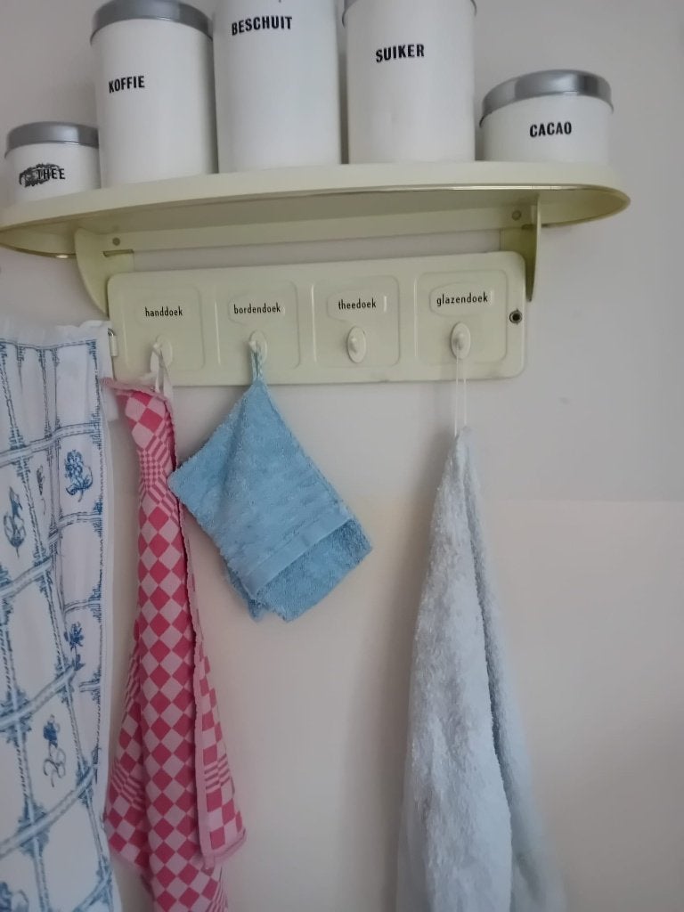 Brabantia handdoekenrek inclusief voorraadbussen, Huis en Inrichting, Keuken | Keukenbenodigdheden, Gebruikt, Voorraadpot, Metaal