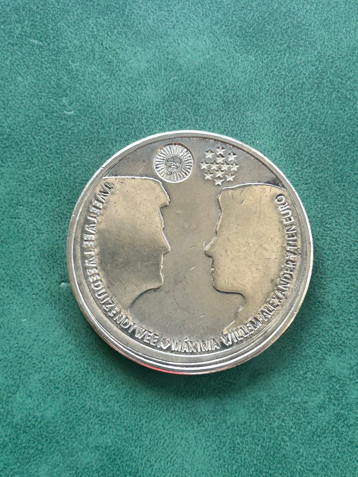 Herdenkingsmunt Beatrix, Willem-Alexander & Máxima 2002, Koningin Beatrix, Euro's, Ophalen of Verzenden, Geboorte of Huwelijk