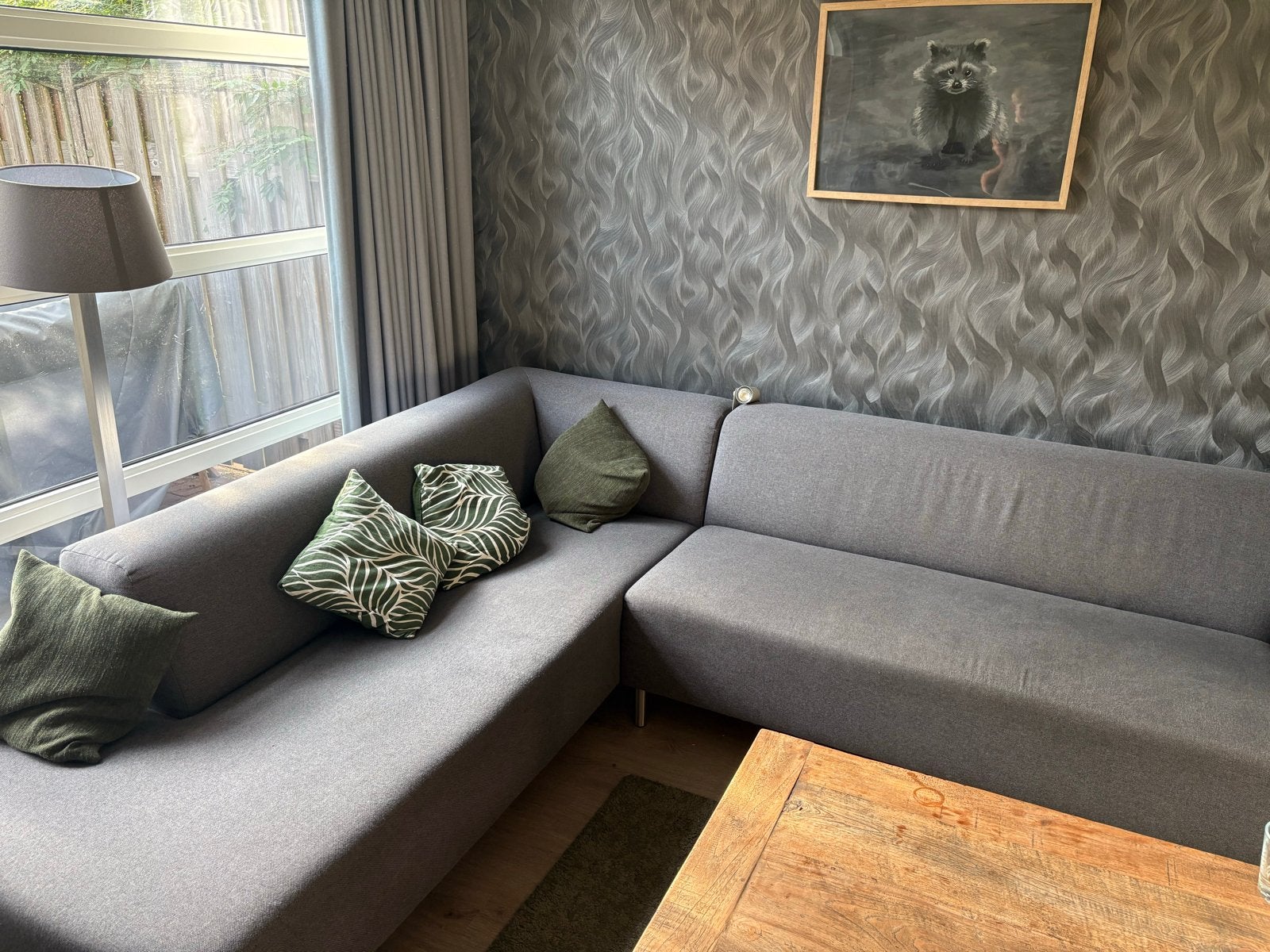 Grote hoekbank gratis af te halen, Huis en Inrichting, Ophalen, Gebruikt, Hoekbank, Stof